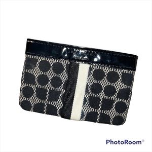 Kate Spade New York Zip Coin Purse Black White Pattern